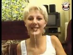 Nice load of warm animal cum in her mouth